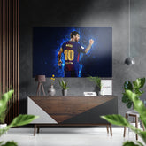Messi Brushed Aluminium Dibond Wall Art.